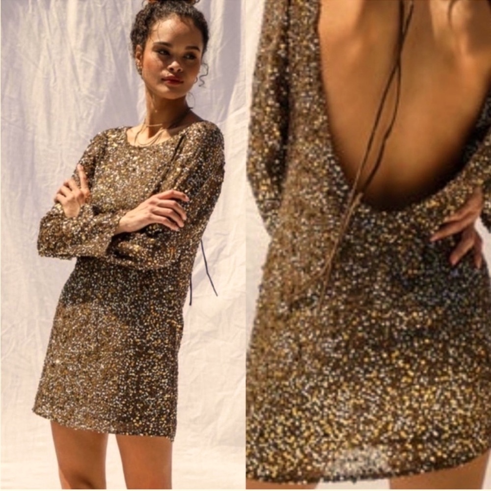 Gorgeous sunset chocolate sequined mini